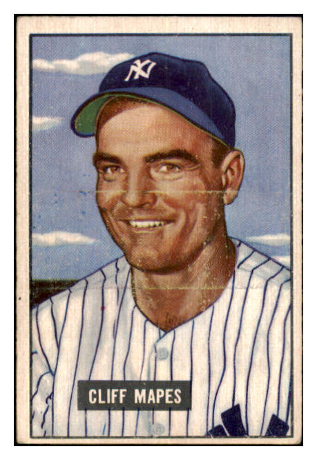 1951 Bowman Baseball #289 Cliff Mapes Yankees VG 434923