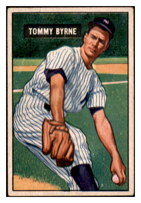 1951 Bowman Baseball #073 Tommy Byrne Yankees VG-EX 434927