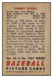 1951 Bowman Baseball #073 Tommy Byrne Yankees VG-EX 434927