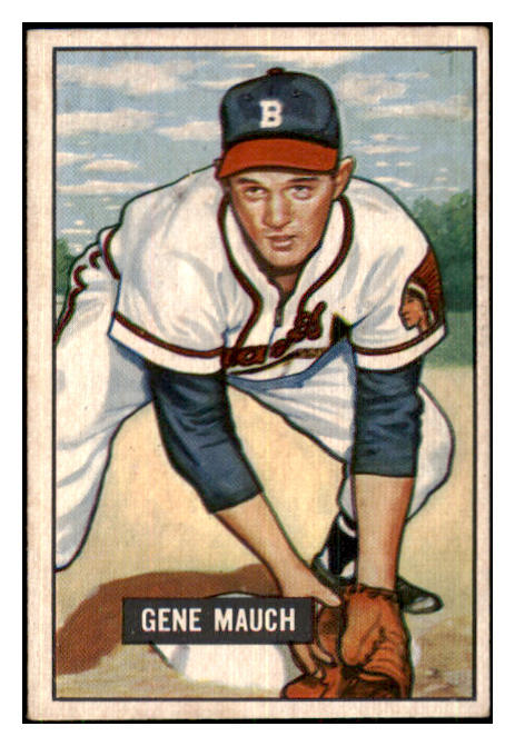 1951 Bowman Baseball #312 Gene Mauch Braves EX 434953