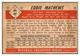 1953 Bowman Color Baseball #097 Eddie Mathews Braves GD-VG 434999