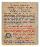 1949 Bowman Baseball #240 Babe Young Yankees VG-EX 435062