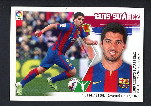 2015 Panini Stickers #019 Luis Suarez Barcelona 435433