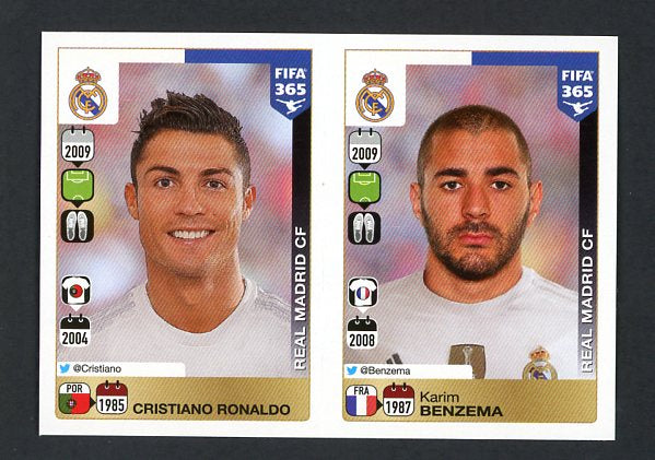 2015 Panini Stickers #399/400 Cristiano Ronaldo Karim Benzema 435437