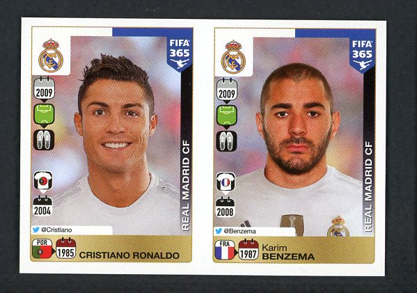 2015 Panini Stickers #399/400 Cristiano Ronaldo Karim Benzema 435441