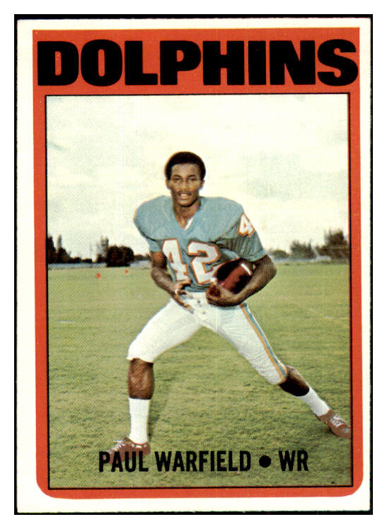 1972 Topps Football #167 Paul Warfield Dolphins NR-MT 435543