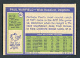 1972 Topps Football #167 Paul Warfield Dolphins NR-MT 435543