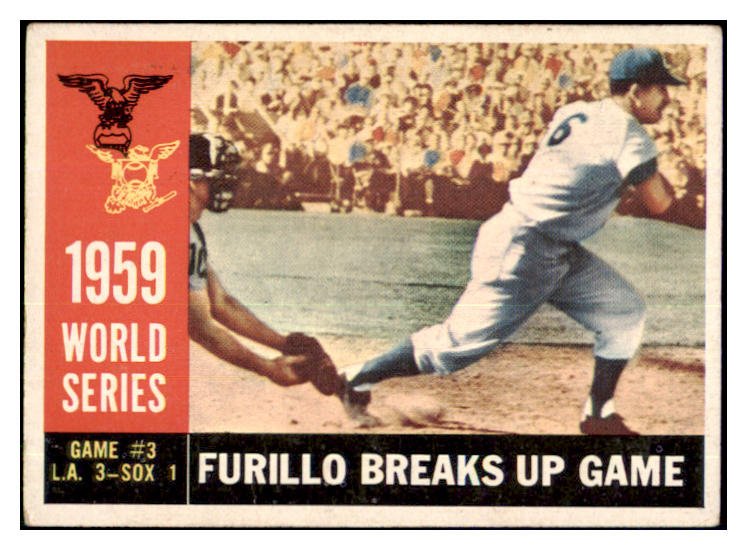 1960 Topps Baseball #387 World Series Game 3 Carl Furillo VG-EX 435624