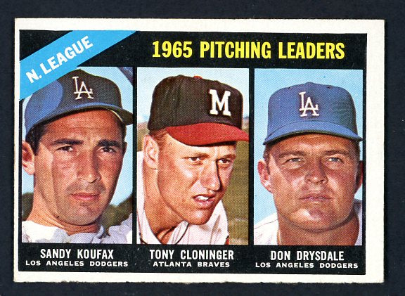 1966 Topps Baseball #223 N.L. Win Leaders Sandy Koufax EX-MT 435790