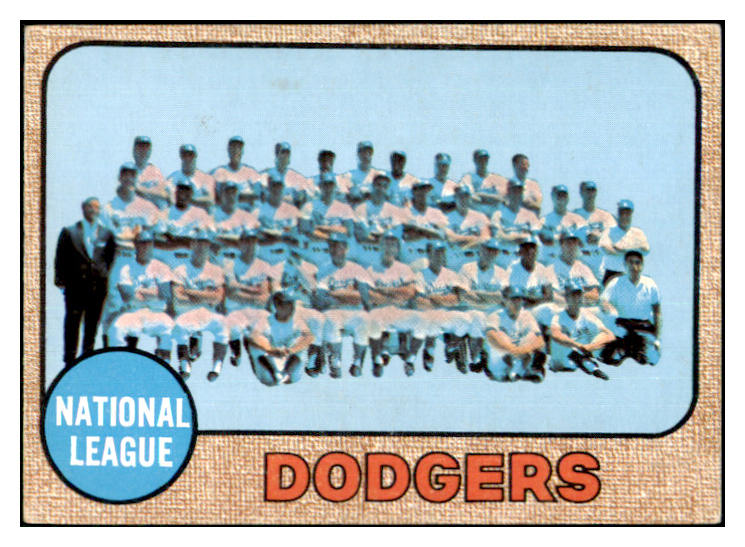 1968 Topps Baseball #168 Los Angeles Dodgers Team EX 435810