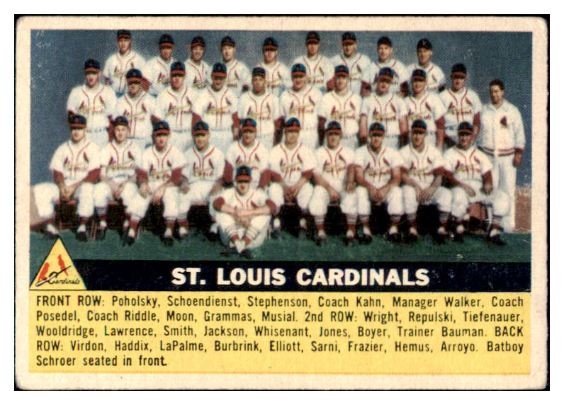 1956 Topps Baseball #134 St. Louis Cardinals Team VG-EX Gray 435922