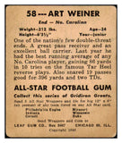 1948 Leaf Football #058 Art Weiner North Carolina VG-EX 436029