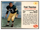 1962 Post Football #014 Fred Thurston Packers EX-MT 436393