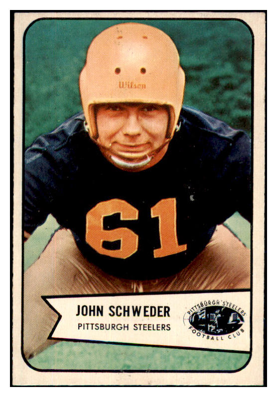 1954 Bowman Football #025 John Schweder Steelers NR-MT 436679
