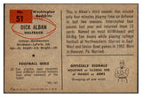 1954 Bowman Football #051 Dick Alban Washington NR-MT 436692