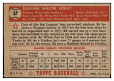 1952 Topps Baseball #057 Eddie Lopat Yankees FR-GD tape Red 436851
