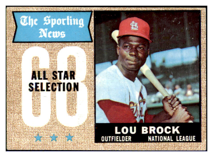 1968 Topps Baseball #372 Lou Brock A.S. Cardinals VG-EX 436890