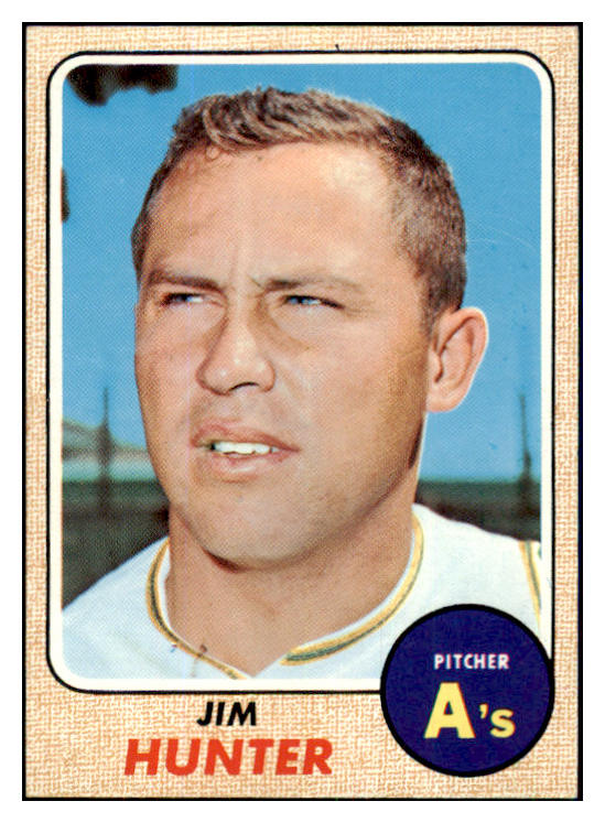 1968 Topps Baseball #385 Catfish Hunter A's EX 436909