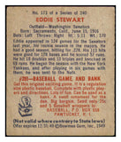 1949 Bowman Baseball #173 Eddie Stewart Senators EX+/EX-MT 437014
