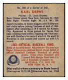1949 Bowman Baseball #188 Karl Drews Browns EX+/EX-MT 437015