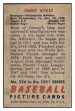 1951 Bowman Baseball #226 Jimmy Dykes A's VG 437037