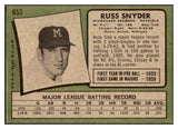 1971 Topps Baseball #653 Russ Snyder Brewers EX-MT 437091