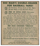 1952 Red Man #021NL Duke Snider Dodgers VG w/Tab 437332