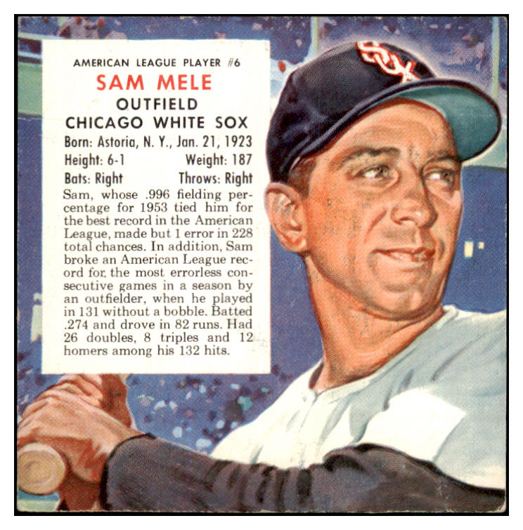 1954 Red Man #006AL Sam Mele White Sox EX-MT No Tab 437374