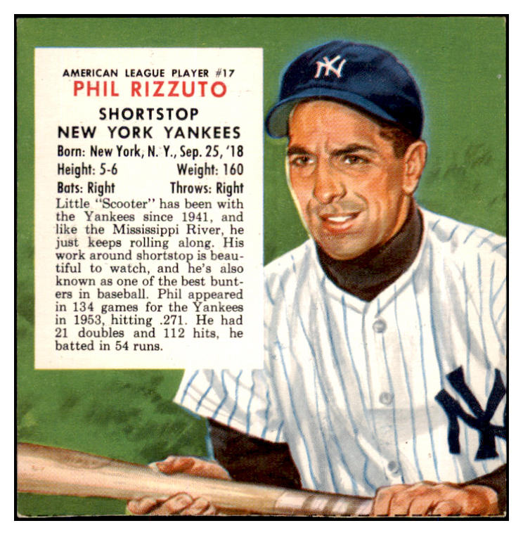 1954 Red Man #017AL Phil Rizzuto Yankees NR-MT No Tab 437381