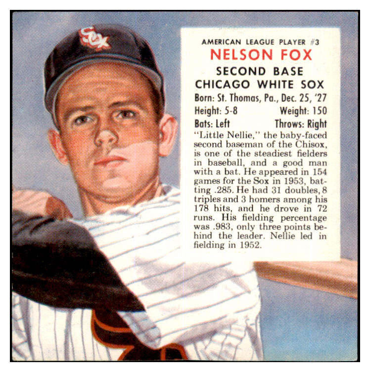 1954 Red Man #003AL Nellie Fox White Sox NR-MT No Tab 437404