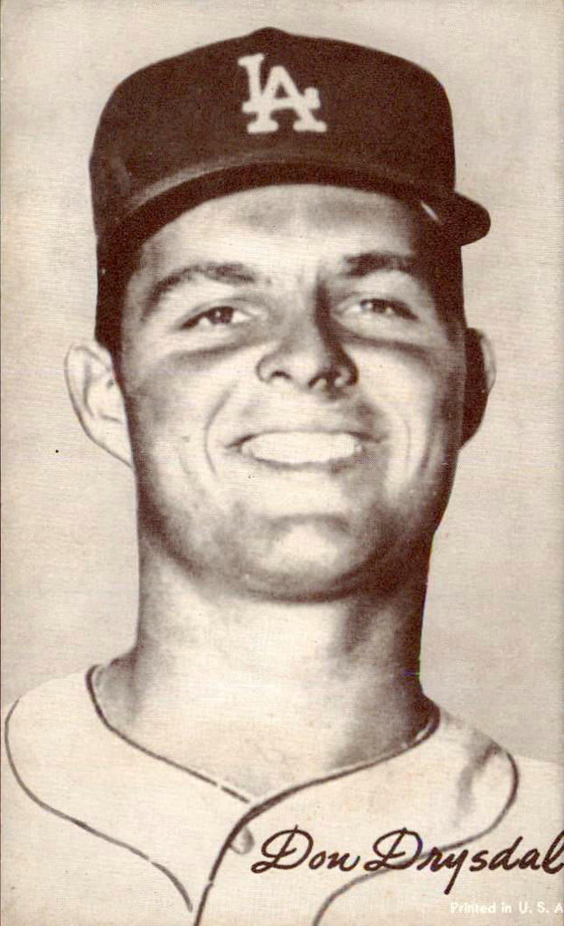 1947-66 Exhibits Don Drysdale Dodgers Portrait EX-MT 437646