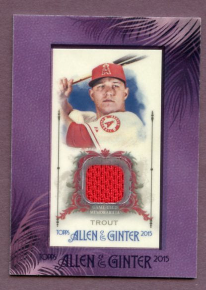 2015 Topps Allen & Ginter Mini Relics #FMR-MTR Mike Trout Angels 437945
