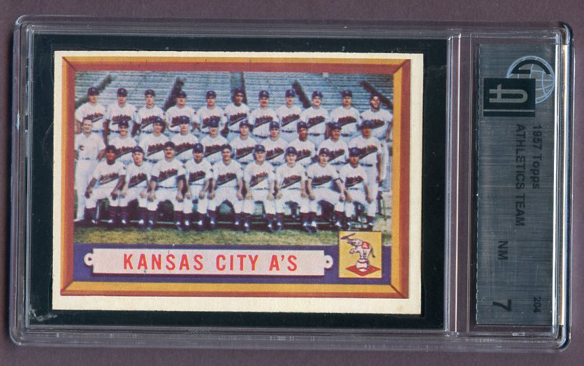 1957 Topps Baseball #204 Kansas City A's Team GAI 7 NM 438044