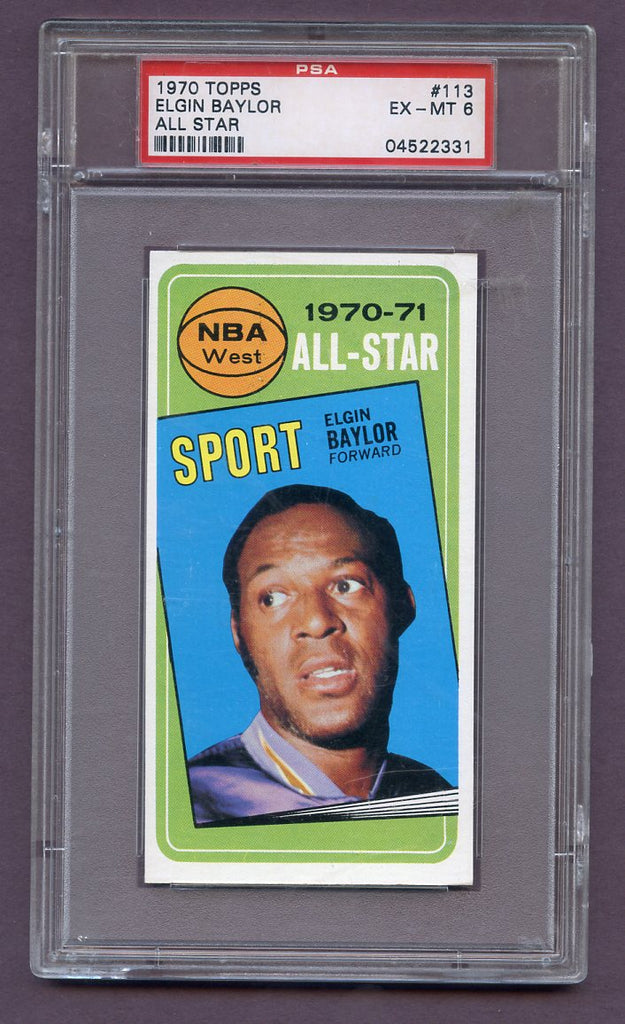 1970 Topps Basketball #113 Elgin Baylor A.S. Lakers PSA 6 EX-MT 438062