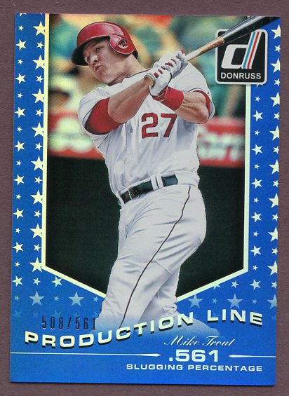 2015 Donruss Production Line #007 Mike Trout Angels Blue 438089