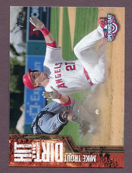 2015 Topps Opening Day Hit The Dirt #HTD-04 Mike Trout Angels 438107