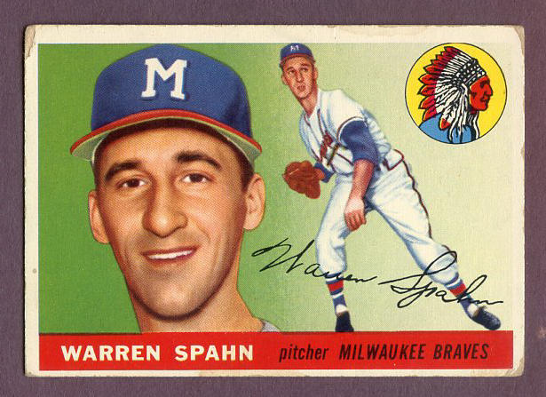 1955 Topps Baseball #031 Warren Spahn Braves Good 438163