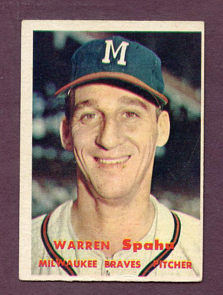 1957 Topps Baseball #090 Warren Spahn Braves VG-EX 438186