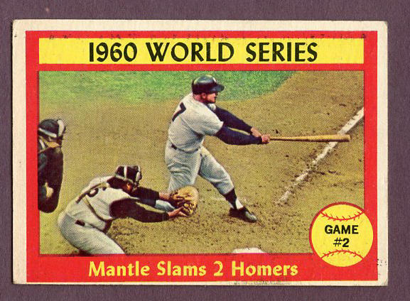1961 Topps Baseball #307 World Series Game 2 Mickey Mantle VG-EX 438193