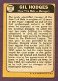 1968 Topps Baseball #027 Gil Hodges Mets GD-VG 438362
