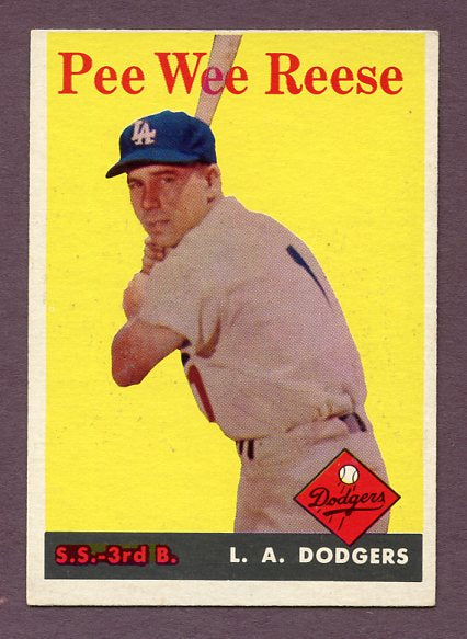 1958 Topps Baseball #375 Pee Wee Reese Dodgers EX 438431