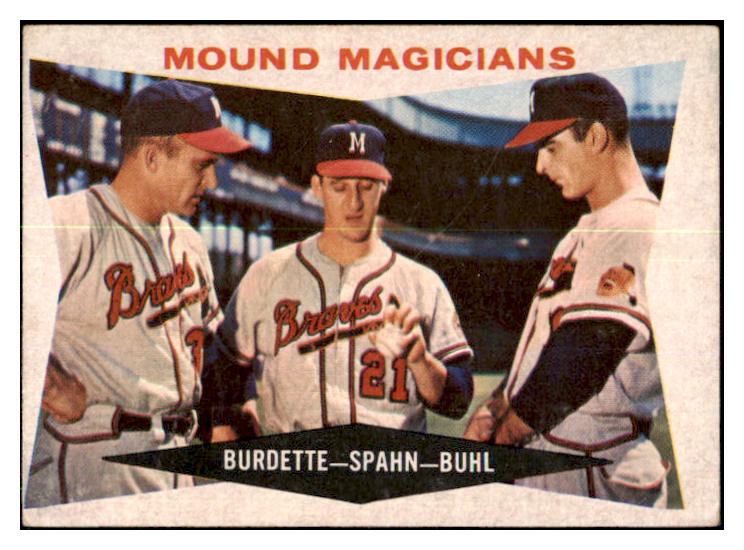 1960 Topps Baseball #230 Warren Spahn Lou Burdette EX 439021