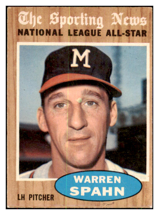 1962 Topps Baseball #399 Warren Spahn A.S. Braves EX 439031