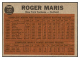 1962 Topps Baseball #313 Roger Maris IA Yankees EX-MT 439045