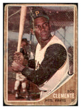1962 Topps Baseball #010 Roberto Clemente Pirates FR-GD 439051