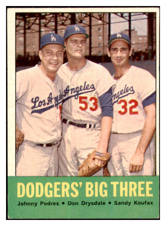 1963 Topps Baseball #412 Sandy Koufax Don Drysdale EX+/EX-MT 439074