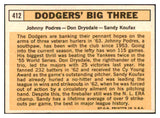1963 Topps Baseball #412 Sandy Koufax Don Drysdale EX+/EX-MT 439074