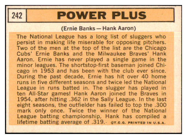 1963 Topps Baseball #242 Hank Aaron Ernie Banks EX+/EX-MT 439100