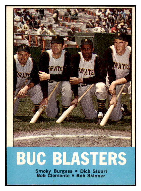 1963 Topps Baseball #018 Roberto Clemente Smoky Burgess NR-MT 439104