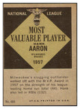 1961 Topps Baseball #484 Hank Aaron MVP Braves EX-MT 439161